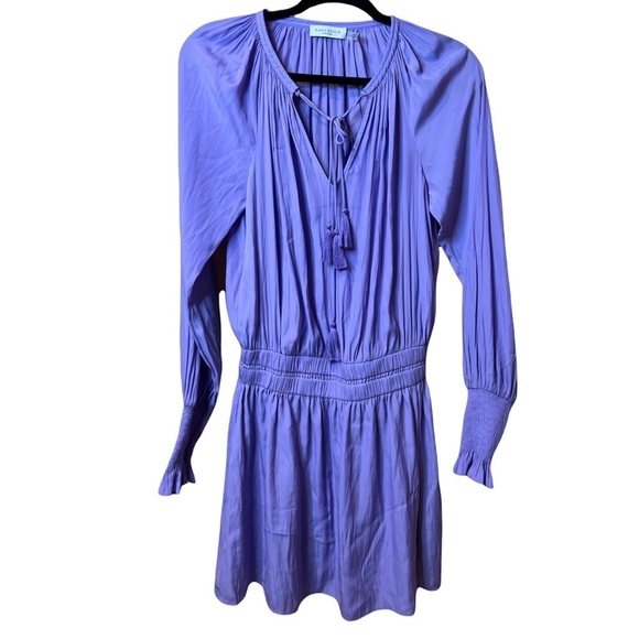 Ramy Brook Lilac with Tag Brin Tassel Tie Neck Dress XS - Picture 2 of 6